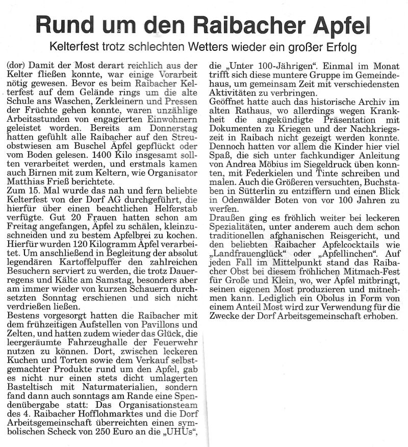 Kelterfest Pressetext